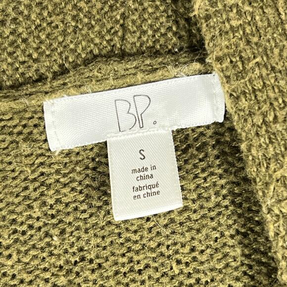 BP Sweater Womens Small Olive Green Open Front Cardigan Pockets Longline Knit - Picture 3 of 8